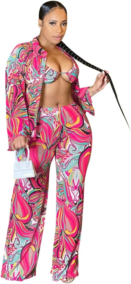 Sexy 3 Piece Print Set for Women