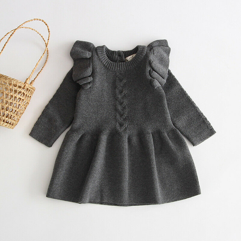 Long Sleeve Sweater Dress for Kids Toddler