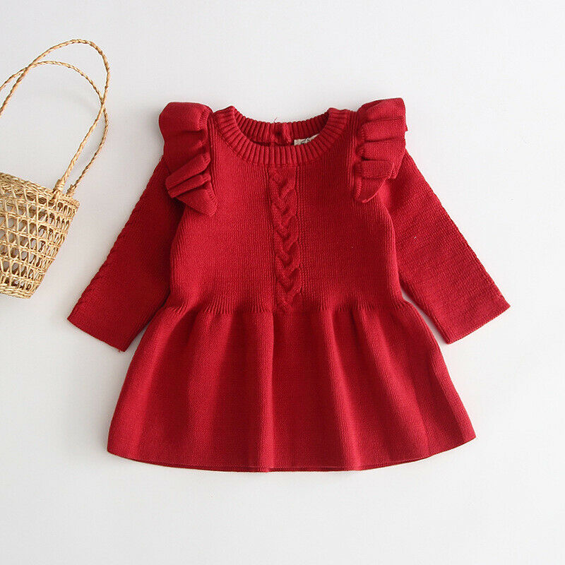 Long Sleeve Sweater Dress for Kids Toddler