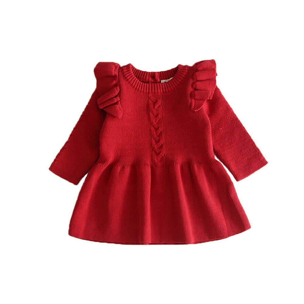 Long Sleeve Sweater Dress for Kids Toddler