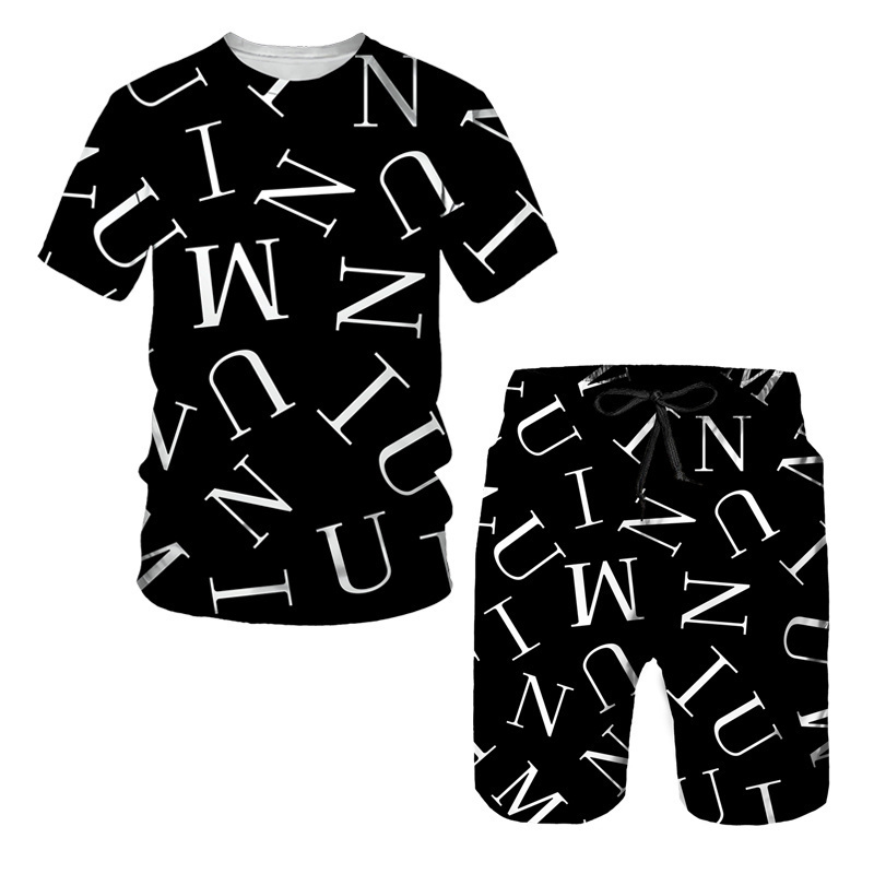 Two Piece Causal Print Set for Men