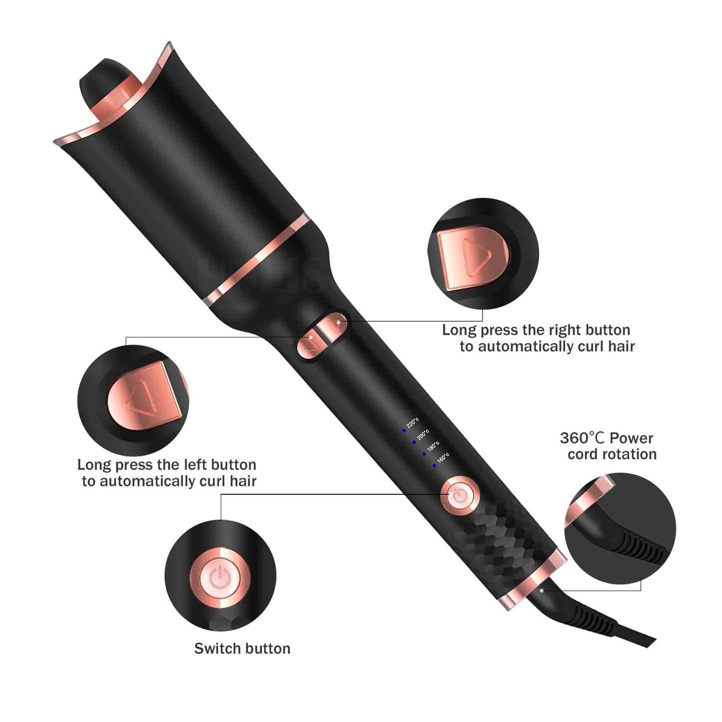 Deluxe Automatic Rotating Hair Curler for Hair