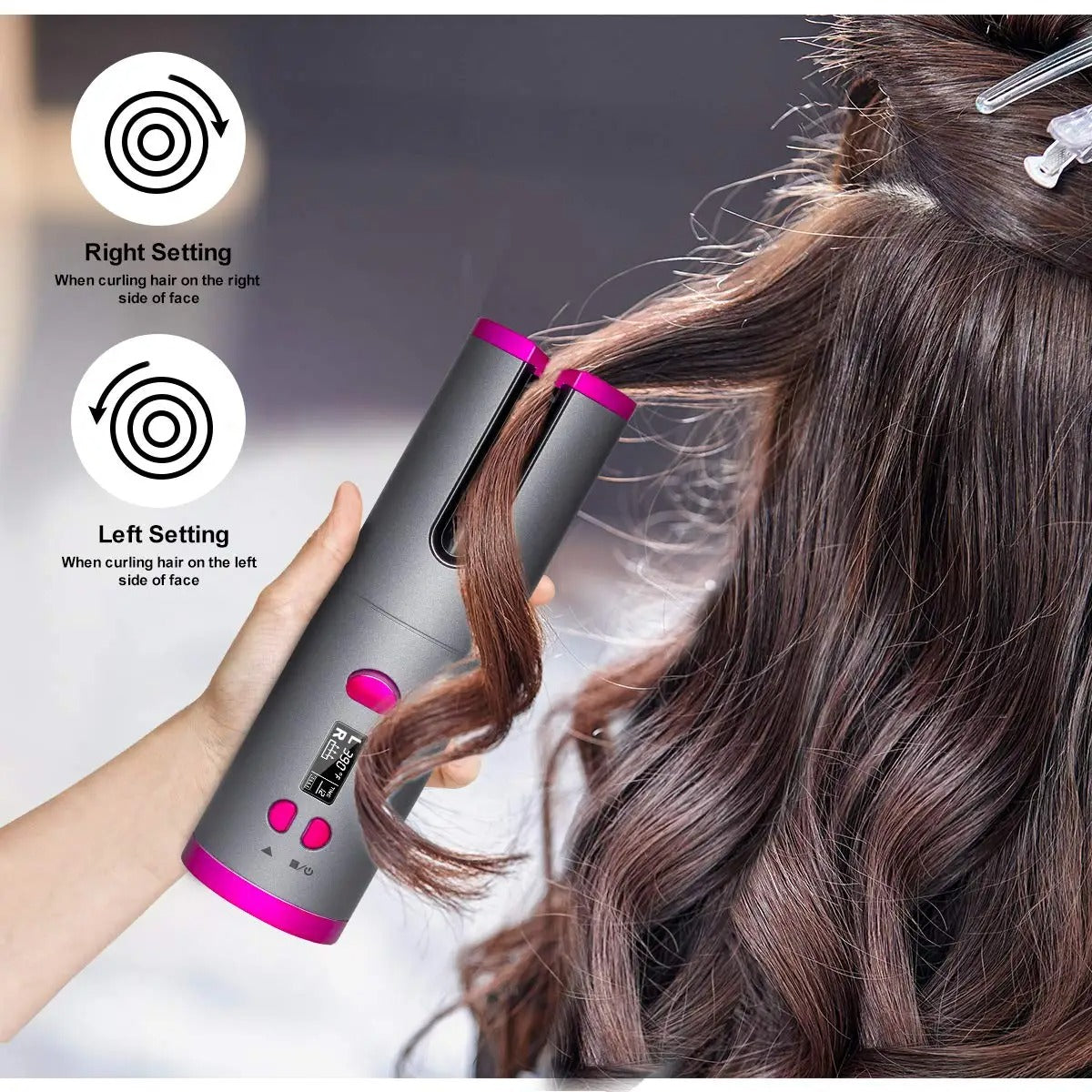 Cordless Automatic Hair Curler Rechargeable