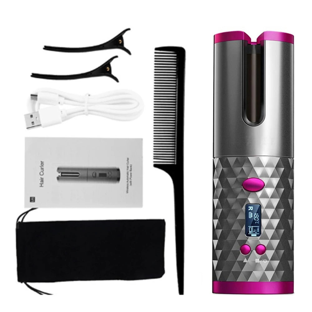 Cordless Automatic Hair Curler Rechargeable