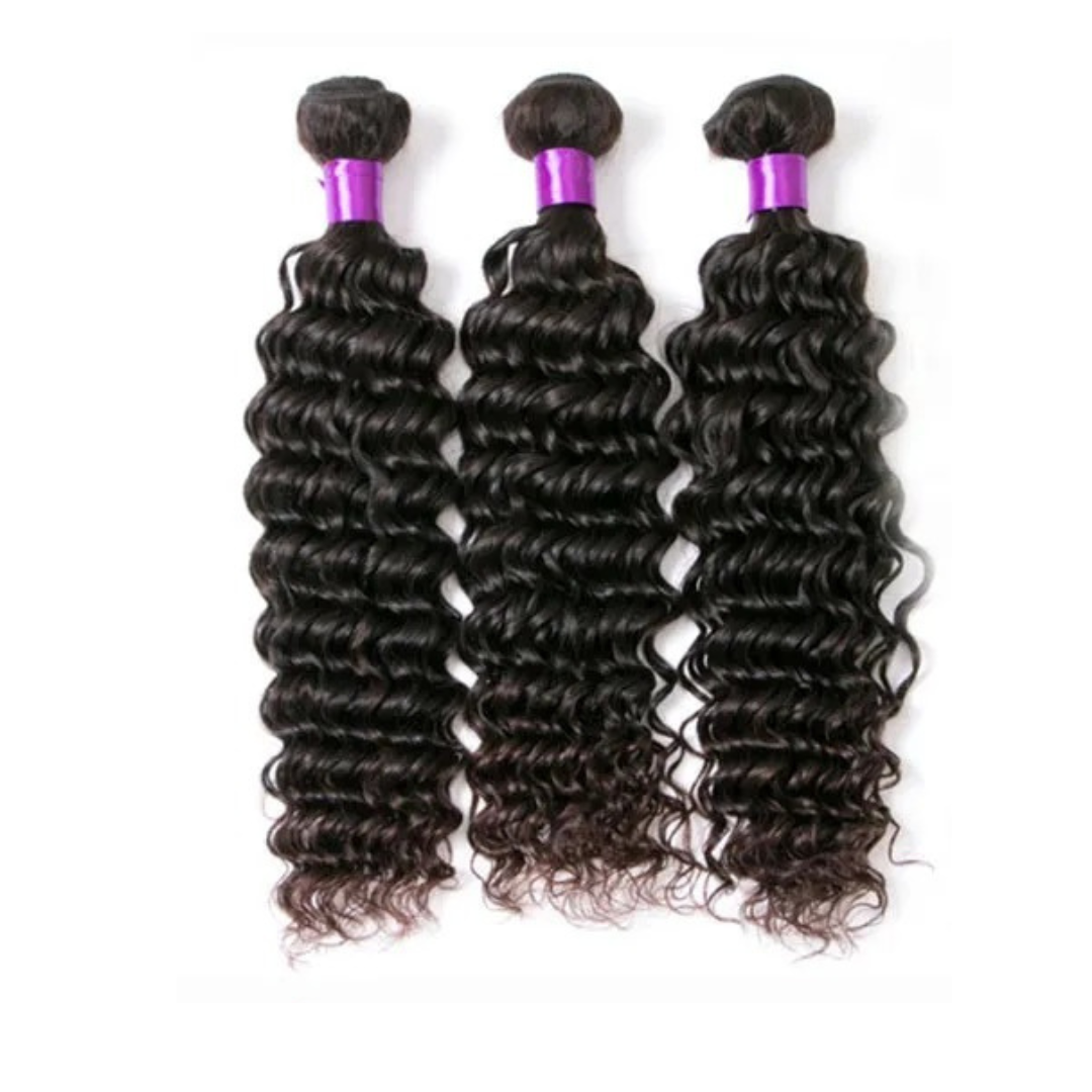 Deep Wave Human Hair Bundles – 3 Mixed Lengths