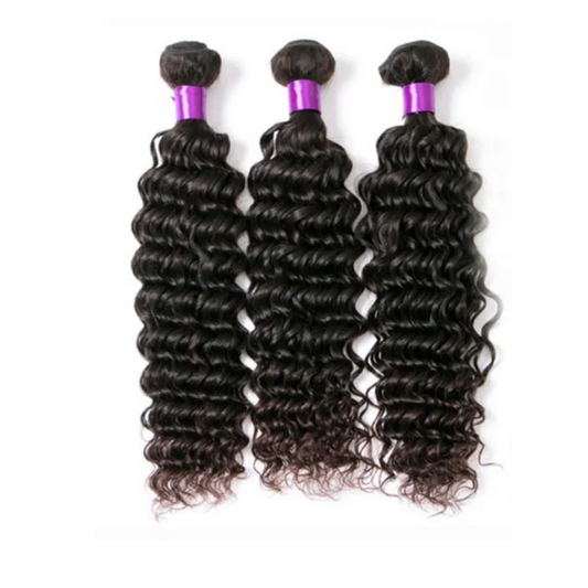 Deep Wave Human Hair Bundles – 3 Mixed Lengths