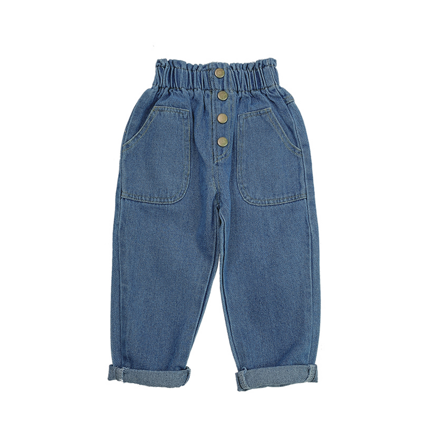 Toddler Girls Elastic Waist Denim Ripped Pants for Kids