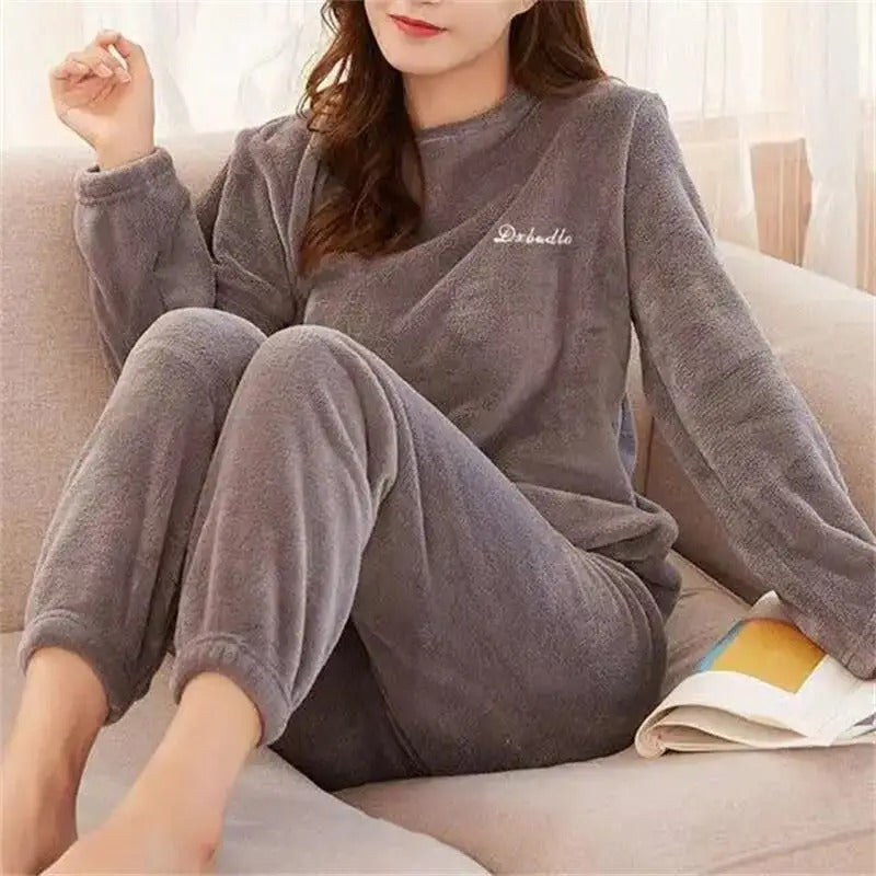 Super Cozy Warm Winter Fleece Pajama Set for Women