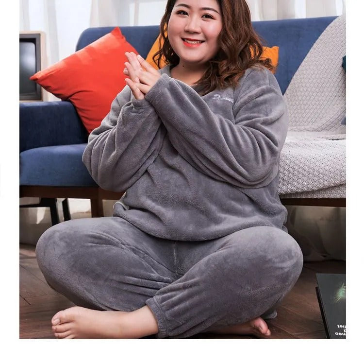 Super Cozy Warm Winter Fleece Pajama Set for Women