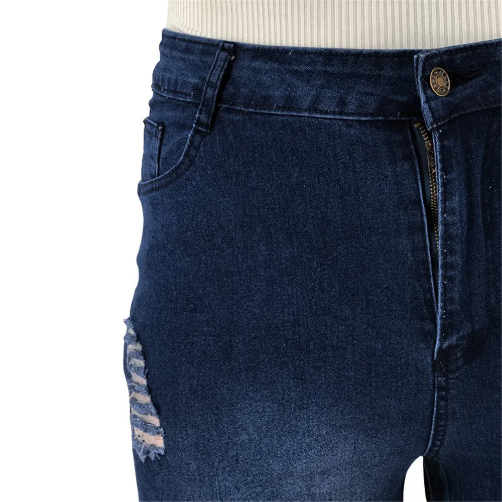 Womens Plus Size Wide Leg High Waist Stretchy Jeans