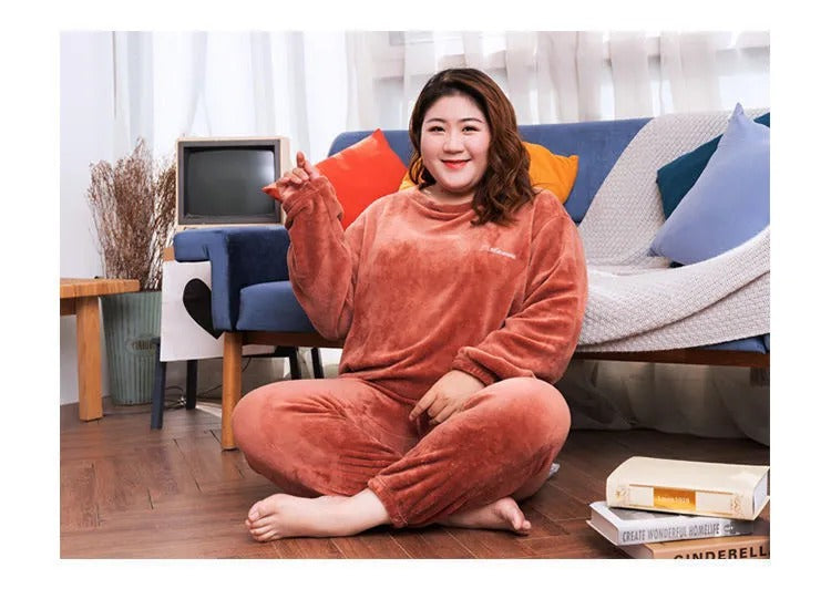 Super Cozy Warm Winter Fleece Pajama Set for Women