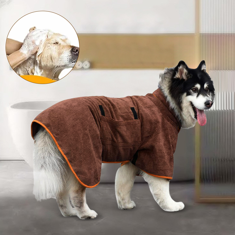 Luxe Dog Bathrobe Drying Towel Pets Clothing