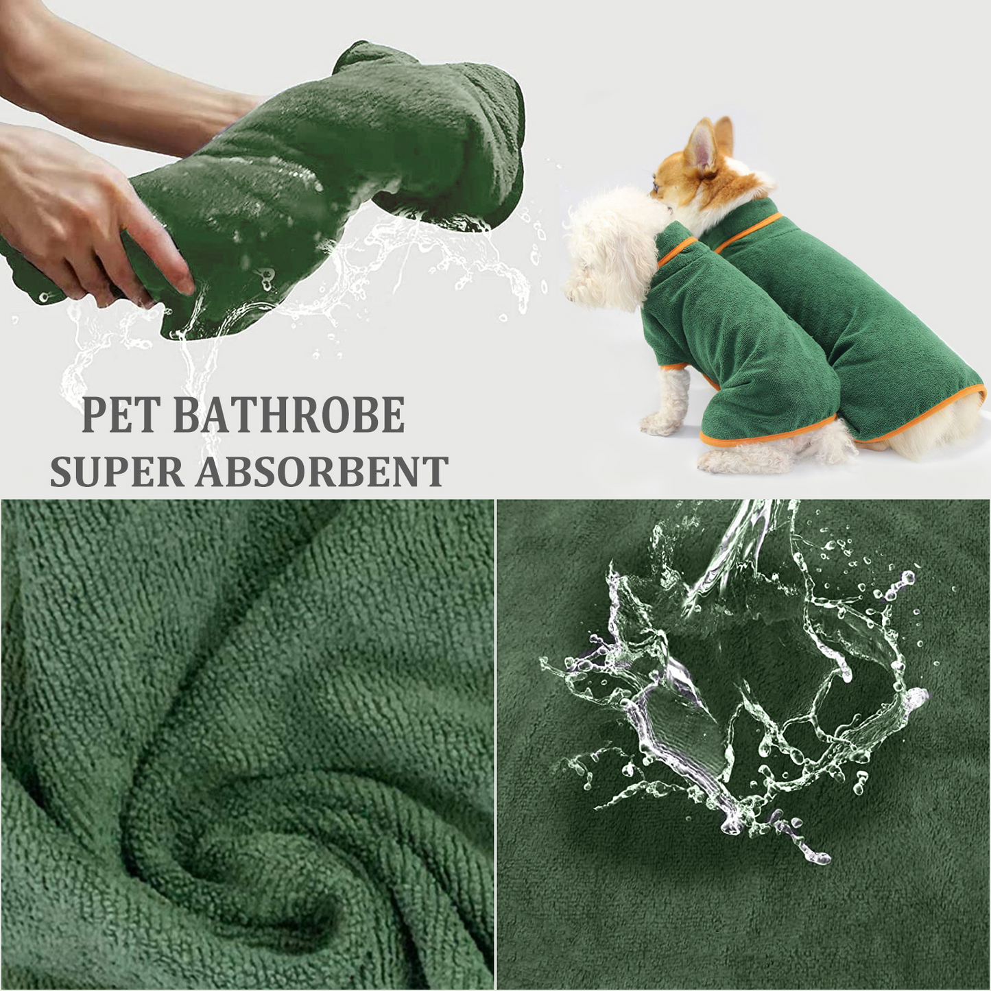 Luxe Dog Bathrobe Drying Towel Pets Clothing