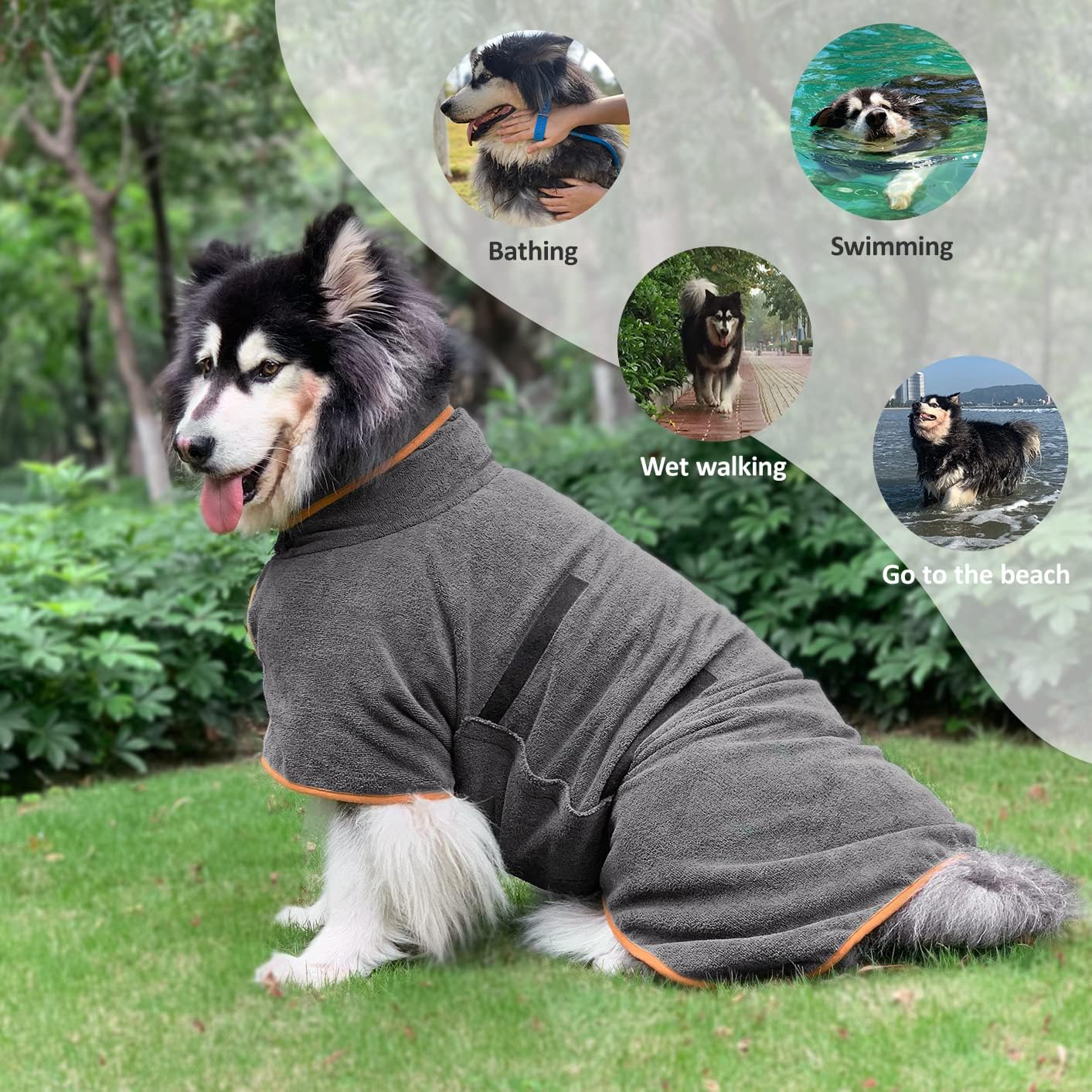 Luxe Dog Bathrobe Drying Towel Pets Clothing