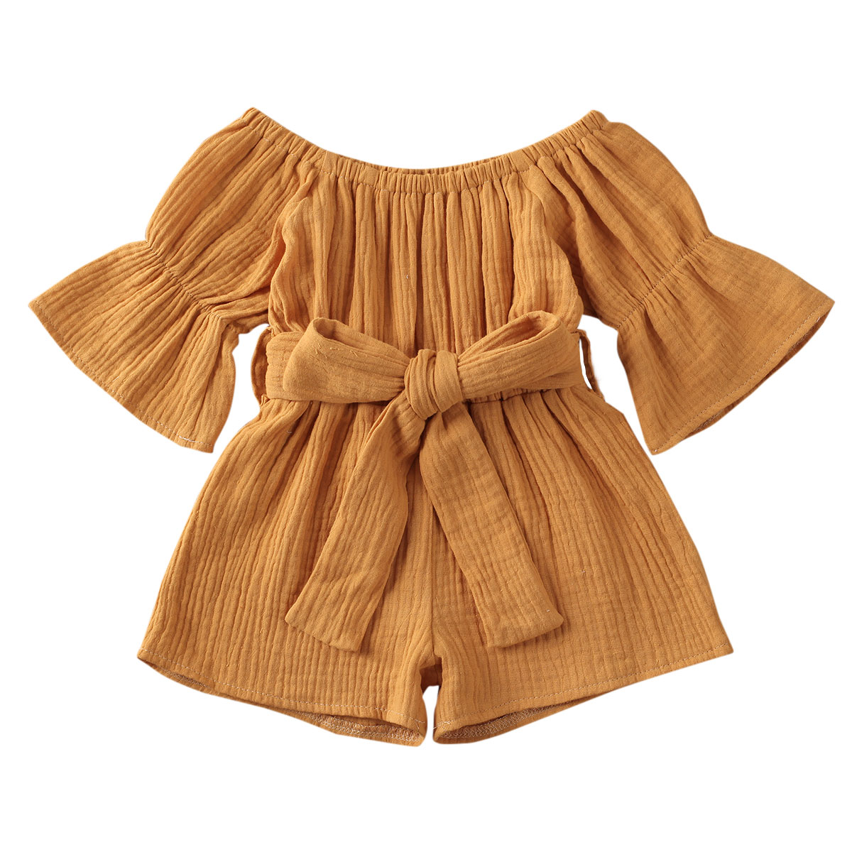 Baby Girl Trumpet Sleeve Wrap Summer Romper for Kids