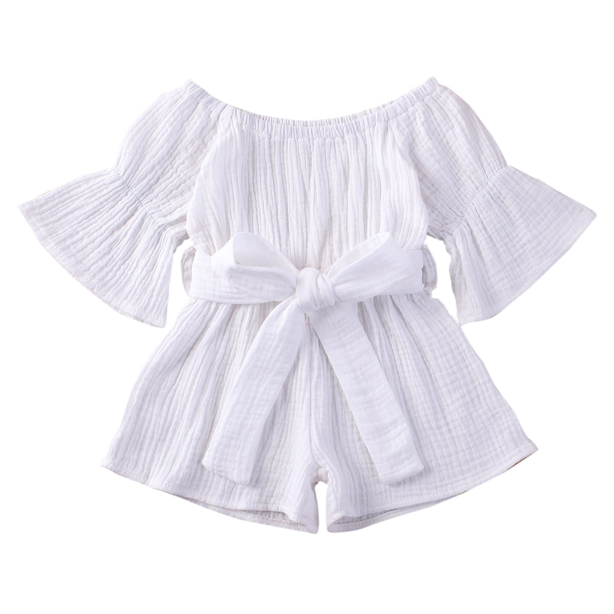 Baby Girl Trumpet Sleeve Wrap Summer Romper for Kids