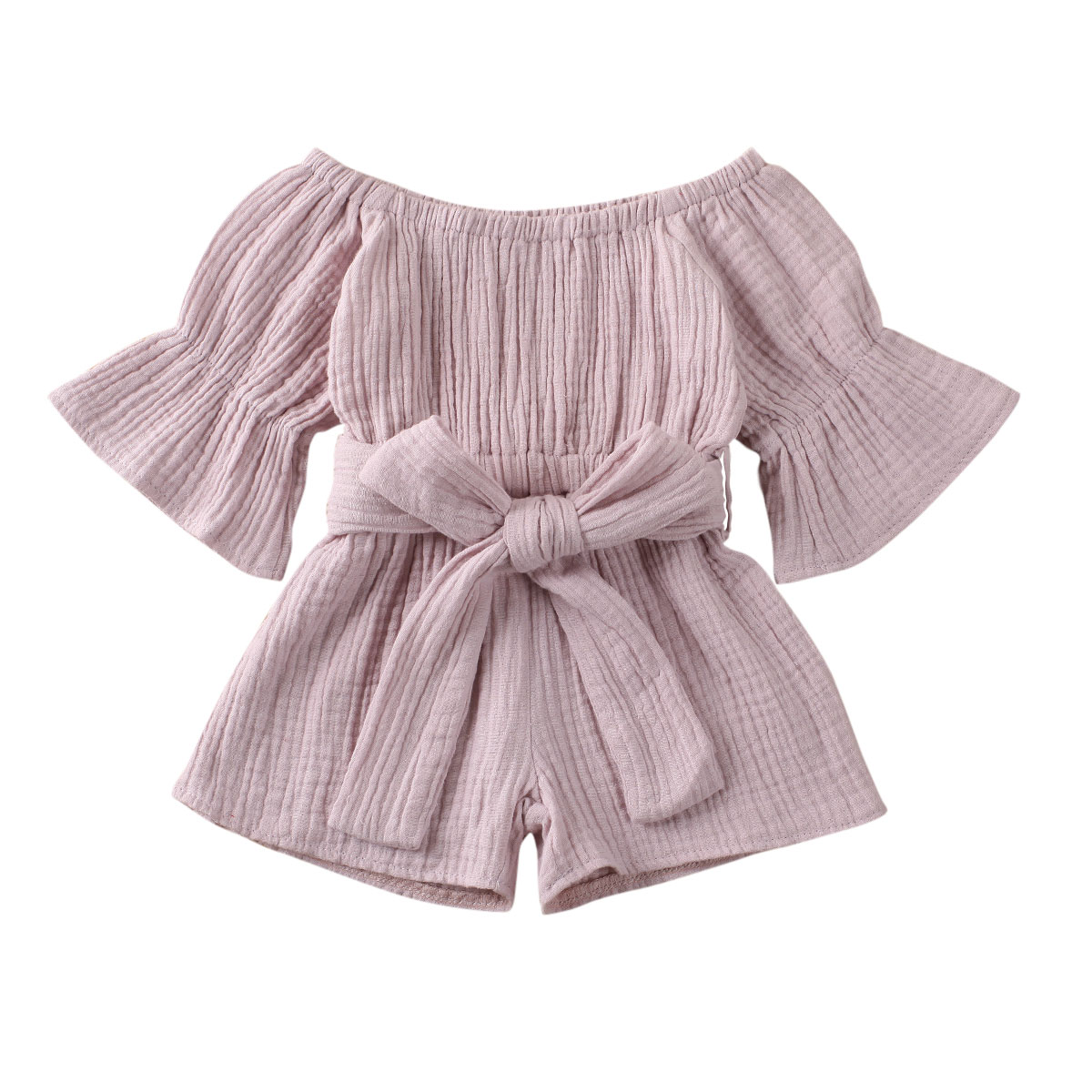 Baby Girl Trumpet Sleeve Wrap Summer Romper for Kids