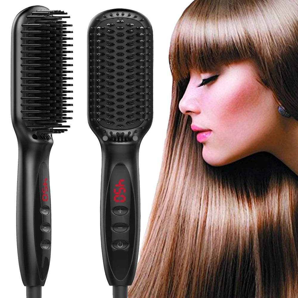 Hair Straightening Brush for Thin Fine Thick Frizz Curly Hair