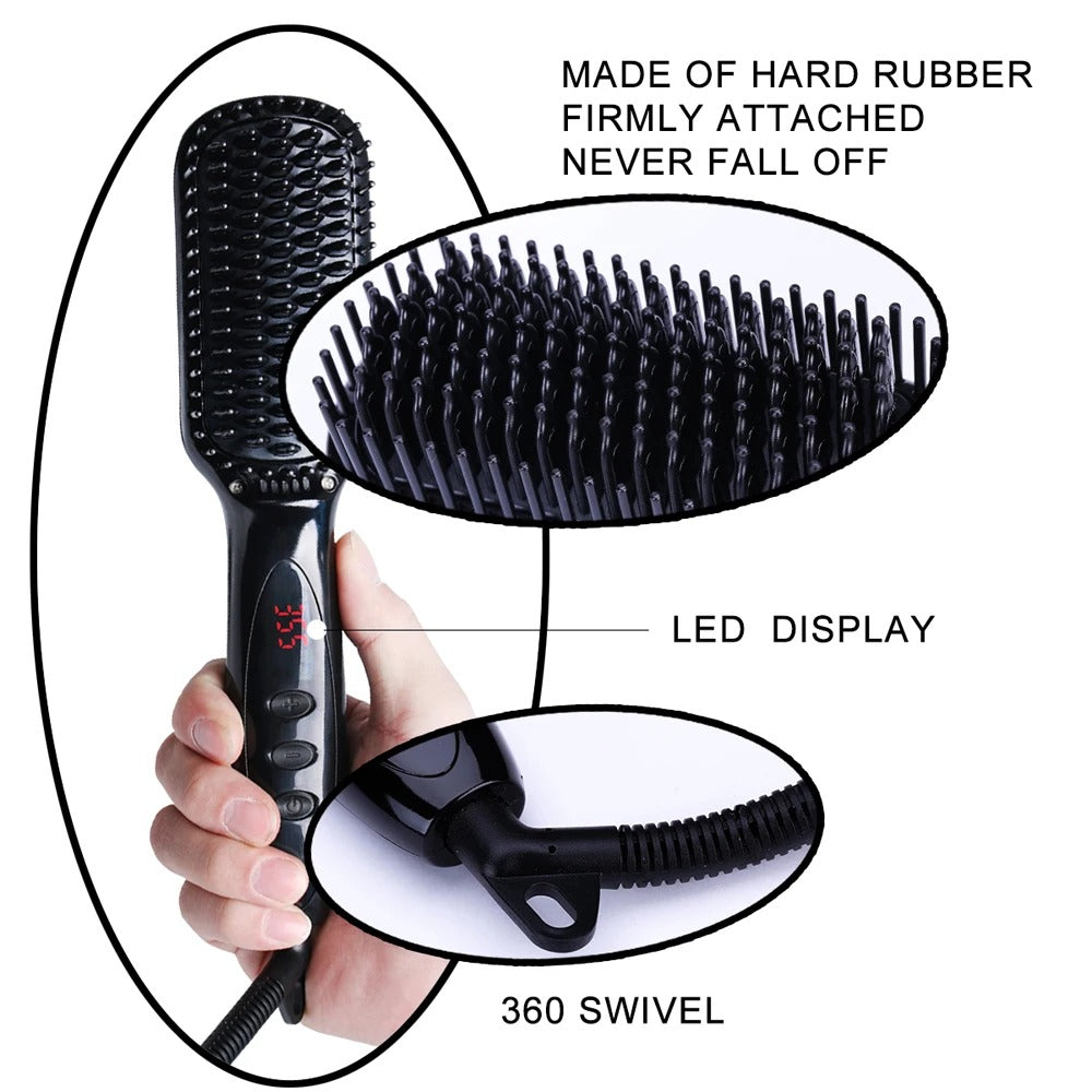 Hair Straightening Brush for Thin Fine Thick Frizz Curly Hair