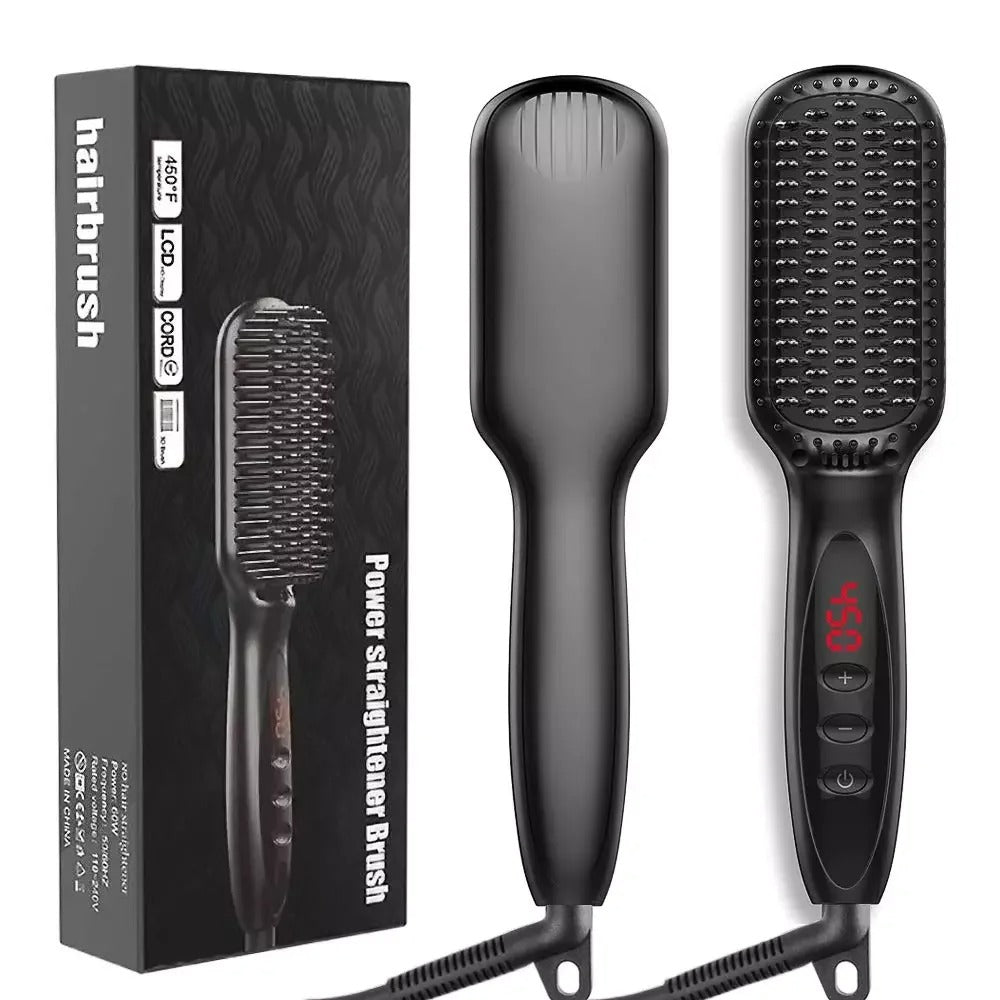 Hair Straightening Brush for Thin Fine Thick Frizz Curly Hair