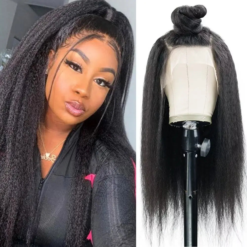 Kinky Straight 13×4 Lace Front Human Hair Wig