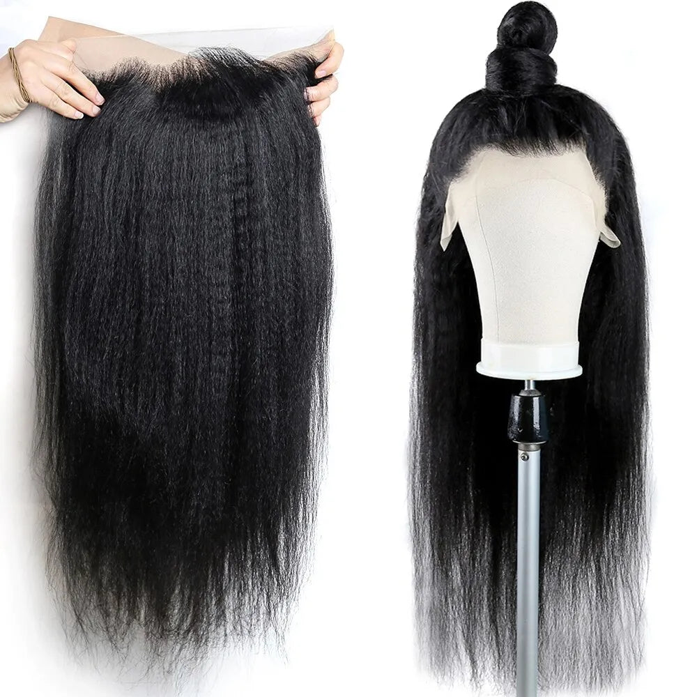 Kinky Straight 13×4 Lace Front Human Hair Wig