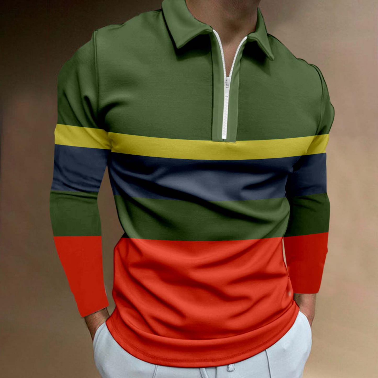 Long Sleeve Contrast Shirt for Men