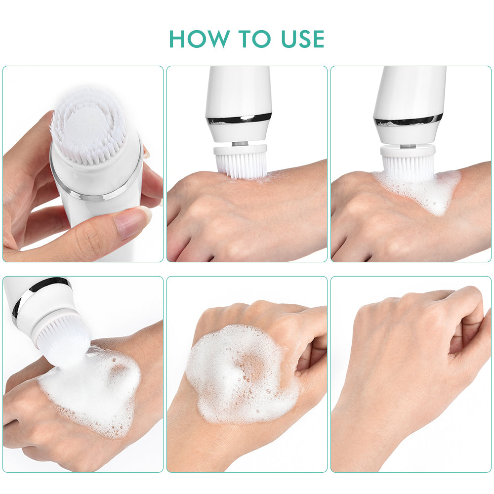 Electric Silicone Facial Cleaning Brush Acne Removal Beauty