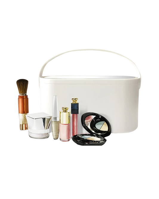 Portable Makeup Organizer Box With Mirror & LED Light for Beauty